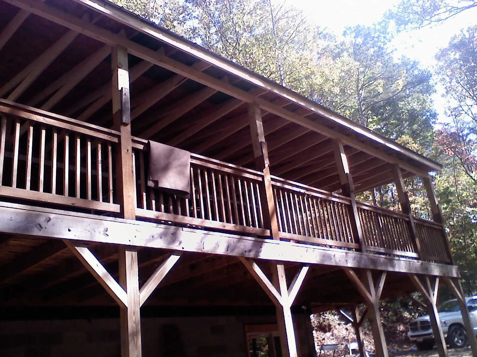 Timber framing under a new elevated porch and deck — Roof Leak Repair in Chesterland by Roofing Brothers